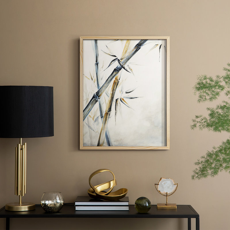 Black Bamboo Framed Print - Solid Wood, Natural, 11" H x 9" W