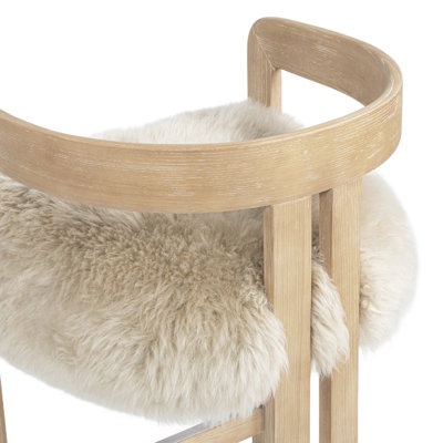 Burress 26.5" Low Back Genuine Fur Counter Stool