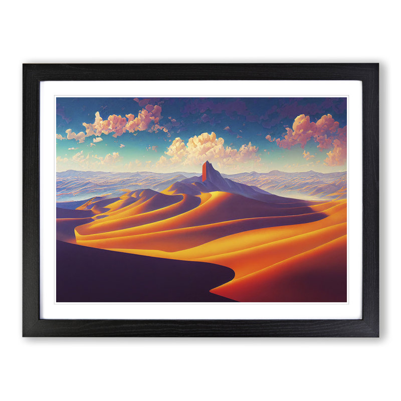 Breathtaking Mountain Landscape 1 Piece Single Picture Frame Wall Art, 34cm H x 46cm W x 2cm D, Black Framed
