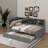 Functional Platform Bed With Pull Out Trundle Shelving Units And Storage Headboard-1077292148