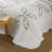 3pcs Cotton White Burgundy Floral Bedspread Set-130036361