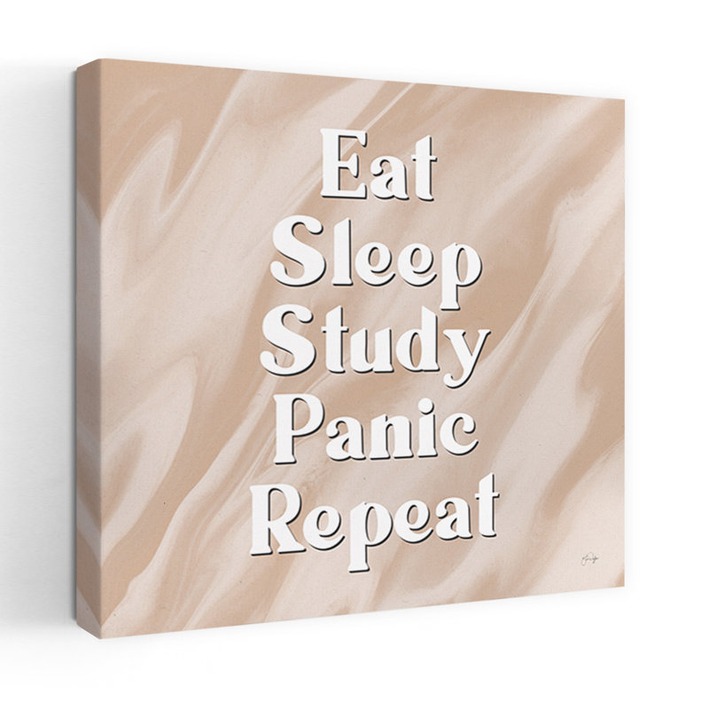 Eat Sleep Repeat Abstract Contemporary Art, 32" H x 32" W