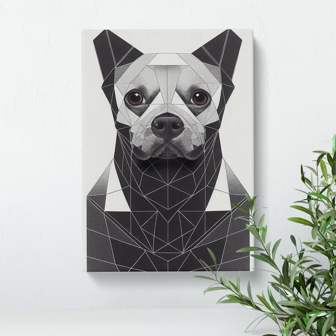 French Bulldog Dog Abstract - Wrapped Canvas