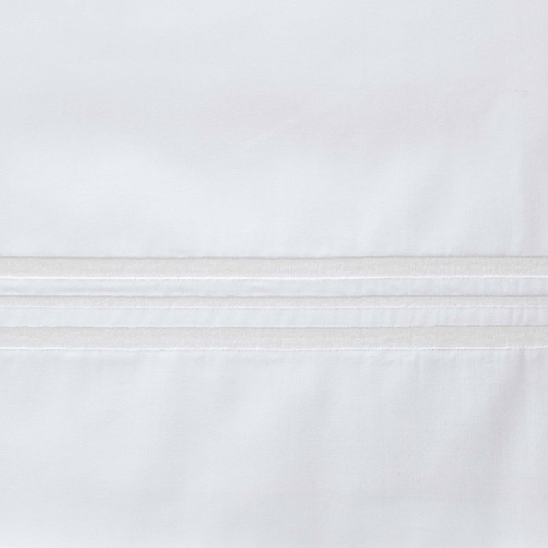Triplo Bourdon Percale Duvet Cover, White/Milk, Queen Duvet Cover