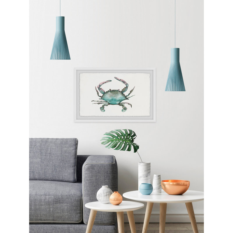 Corsham «Pastel Crab», reproduction de peinture à l'aquarelle encadrée, H 24 po x l 36 po x P 1,5 po