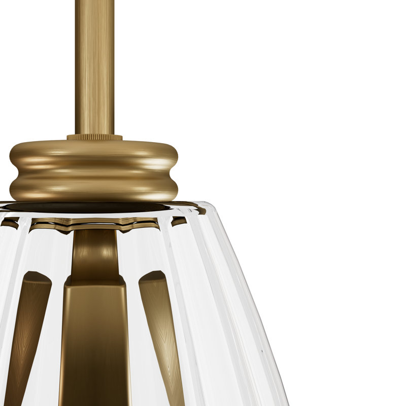 Jasmine Roth 1 - Light Luxe Gold Bell Pendant, 14.25" H x 7" W x 7" D