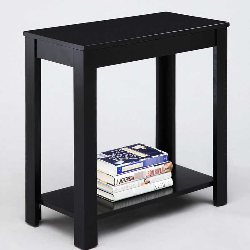 Table de bout en bois à finition noire de 24 po de hauteur - ajoute du style à n'importe quelle pièce Capacité stable de 250 lb