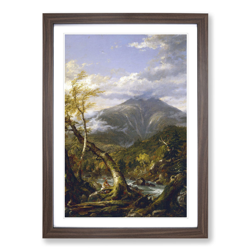 Indian Pass by Thomas Cole - Picture Frame Painting, Walnut Framed, 36cm H x 27cm W x 2cm D