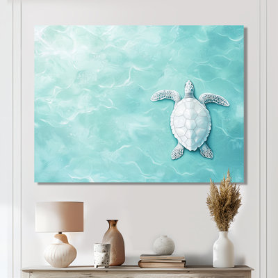 Tortue dans l'océan, décoration murale en métal, imprimé tortue