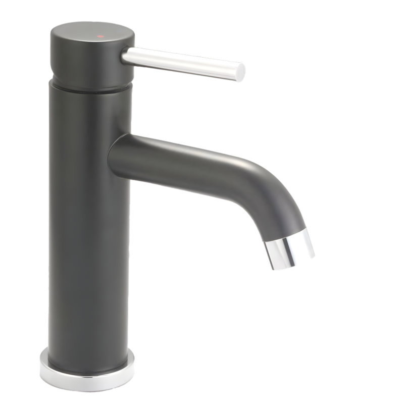 Banner Single-handle Bathroom Faucet with Drain Assembly, Chrome/Matte Black