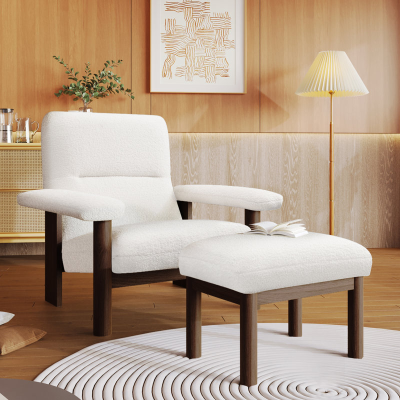 Chaise d'appoint rembourrée avec repose-pieds