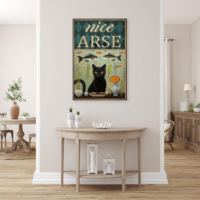 Libbna " Black Cat Nice Arse ", 20" H x 16" W x 1.25" D