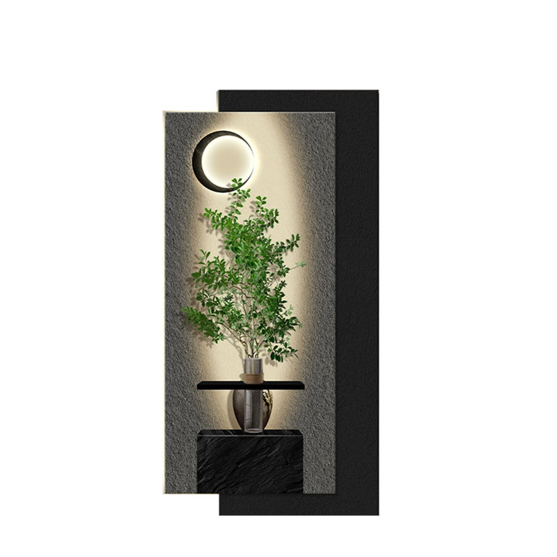White, Black Rectangular Sandstone Wall art, 39.37" H x 19.69" W