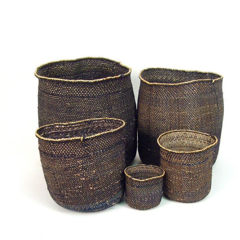 Iringa Basket,  Light Black , 12" H x 12" W x 12" D