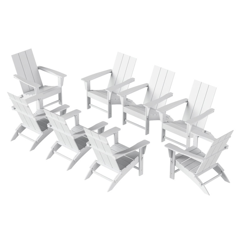 Joubert Foldable Outdoor Adirondack Set, White