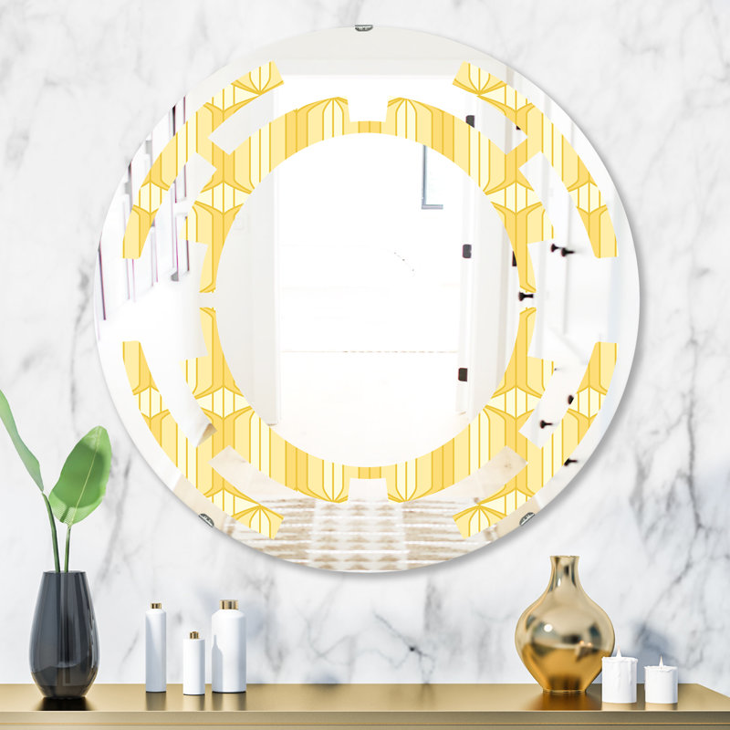 Miroir mural moderne sans cadre, 31,5 po x 31,5 po, Motif ornemental III