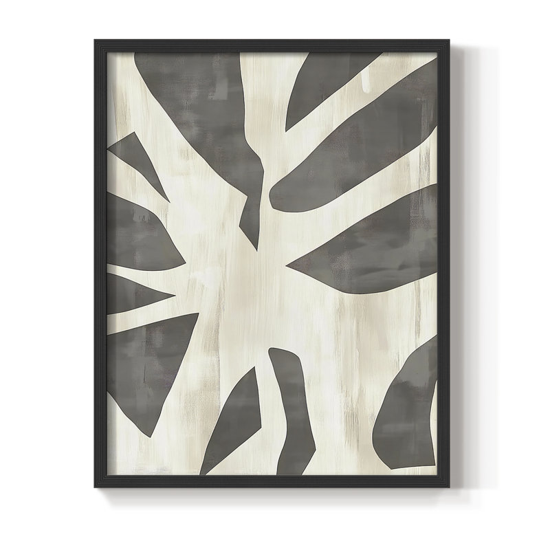 Abstrait, reproduction encadrée, prêt à accrocher, H 29 po x l 23 po, Noir