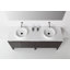 Arno 72'' Natural Oak Veneer plywood Bathroom Vanity with engineered Solid Surface Top-87543140
