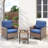 Ensemble de 3 chaises de patio en osier PE, ensemble de conversation en rotin toutes saisons pour terrasse de porche, ensemble de chaise bistro avec coussin et table d'appoint-797207344