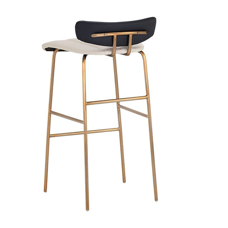 Lorelei Upholstered Bar Stool, Black Faux Leather, Counter Stool (26" Seat Height)