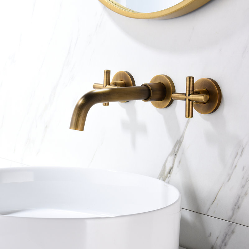 Robinet de salle de bain mural en bronze