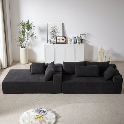 Ensemble de canapé modulaire revêtu de tissu d'ameublement en chenille Boneless