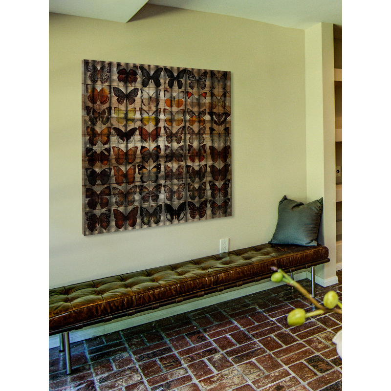 Reproduction d’art sur bois de pin naturel "viceroys" par parvez taj,, H 24 po x l 24 po x P 1,5 po