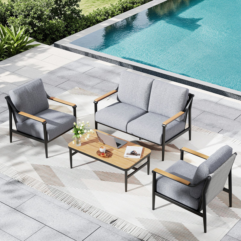 Kiran Outdoor 4-Piece Rope Sofa Set