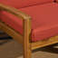 Ensemble de canapé modulaire d'extérieur en forme de L - Bois d'acacia, 3 places + repose-pieds + table basse, coussins résistants à l'eau