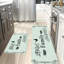 Ensemble de 2 tapis de cuisine vert clair Love Family Home