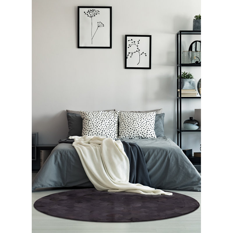 Cowhide Patchwork Black Rug 6'4" x 6'4"