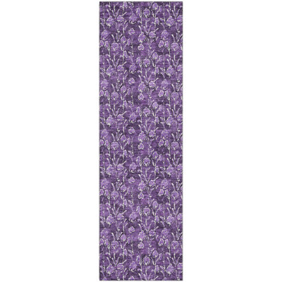 Premium Machine Washable Prisco Purple Rug