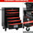 Black&Red 6 Tool Chest With Lockable Function And Wheels Smooth Steel Countertop-578200634
