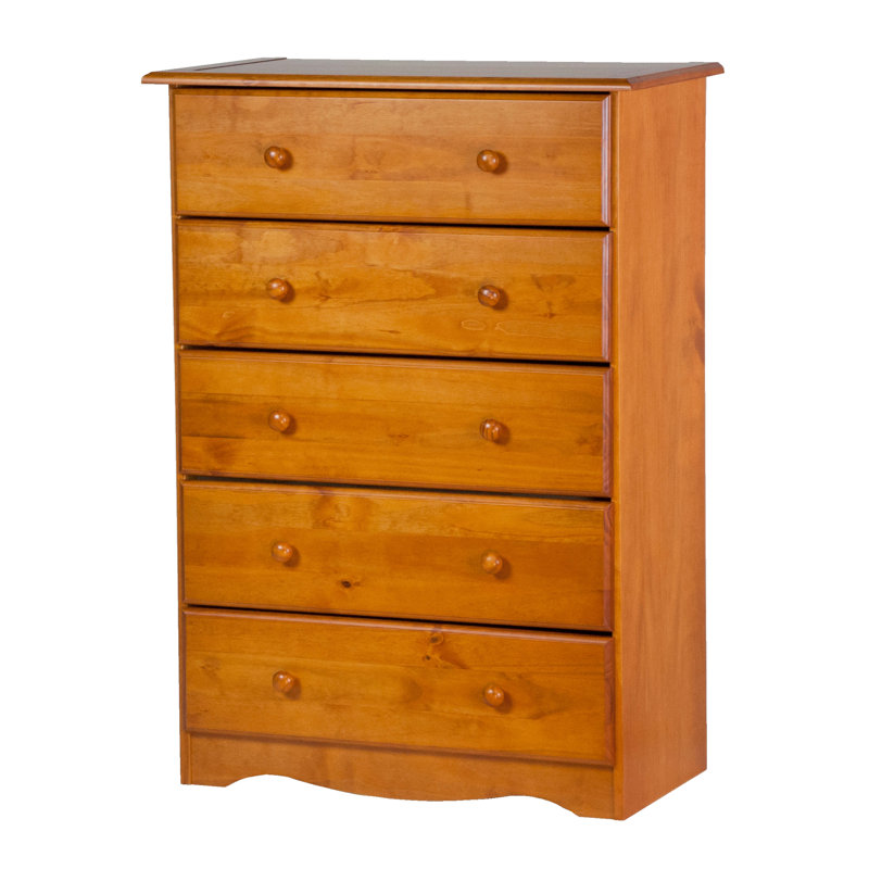Commode 5 tiroirs Gallashaw, Pin miel