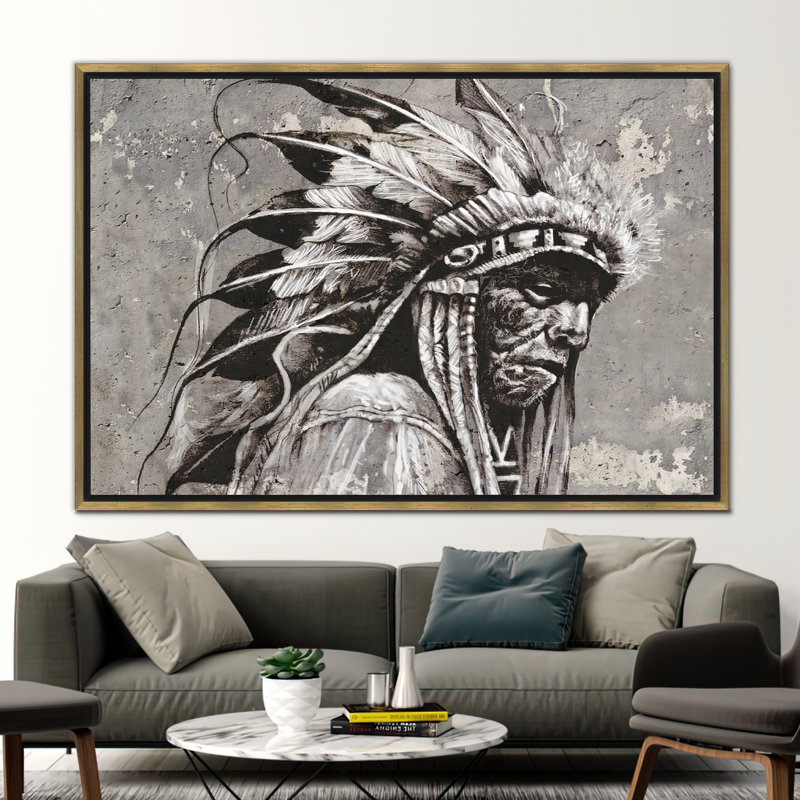 Décoration murale amérindien, décoration murale homme indien, décoration murale abstraite, art moderne, art mural vieux chef, toile d'art chef indien indien,