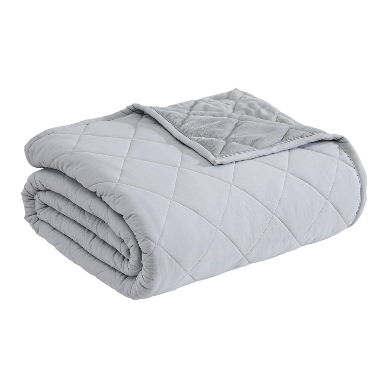 Eddie Bauer Classic Soft Solid Reversible Blanket, Gray, Queen