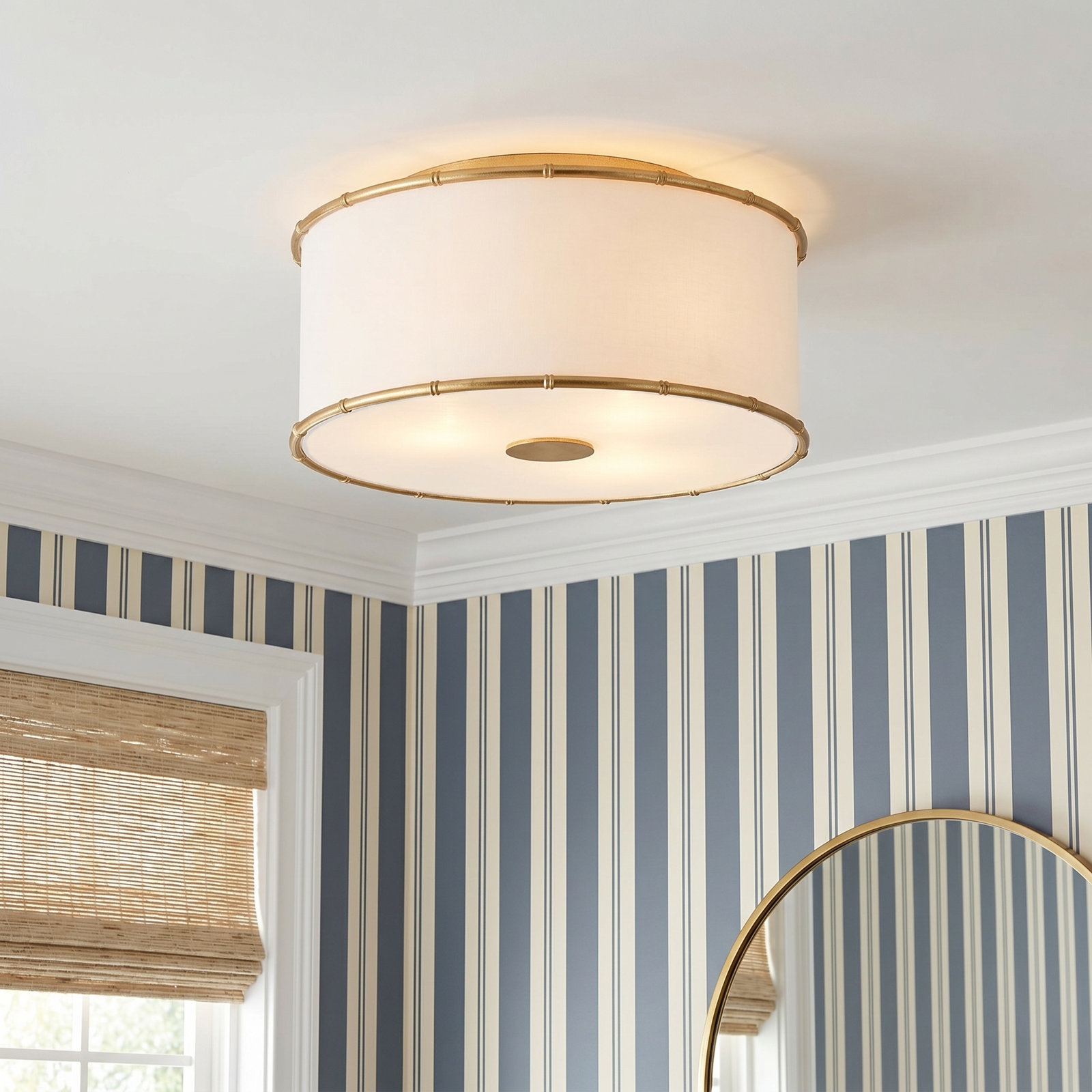 2-Light Flush Mount, Gild