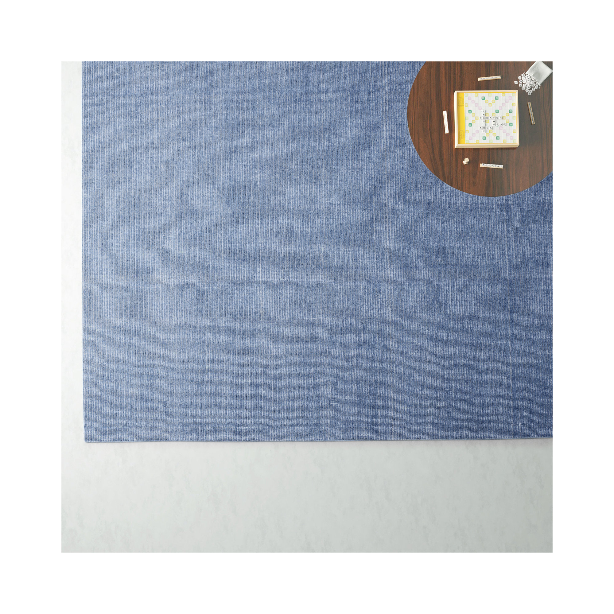 Caron Performance Light Blue/Cream Indoor/Outdoor Rug, Rectangle 10' x 14'