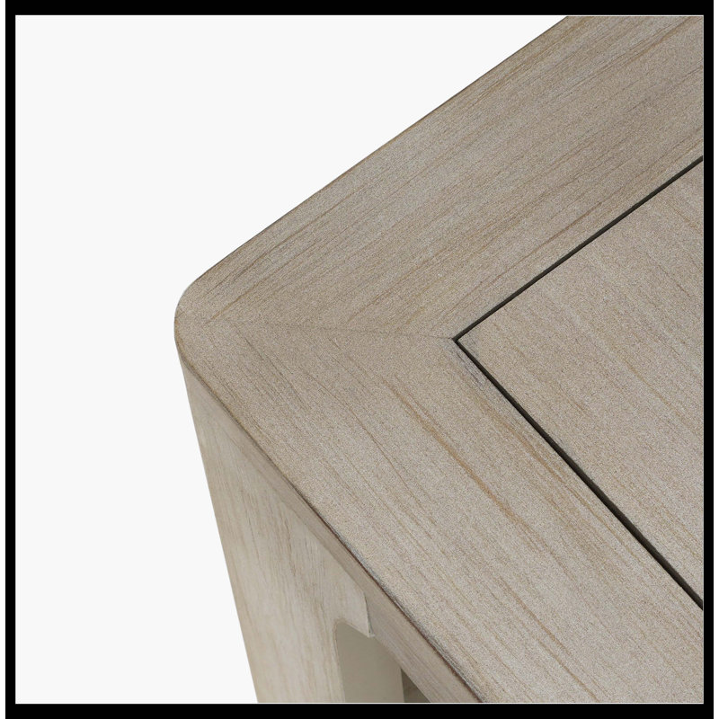 Table basse carrée avec rangement, frêne clair