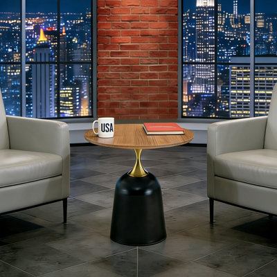 Tables de bout peu encombrantes, bois aggloméré 23,6 po, décor moderne en métal pour la maison