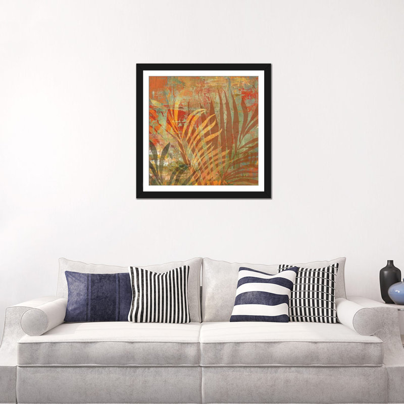 « palma », impression sur toile, Papier d'art encadré noir, Blanc, H 16 po x l 16 po x P 1 po