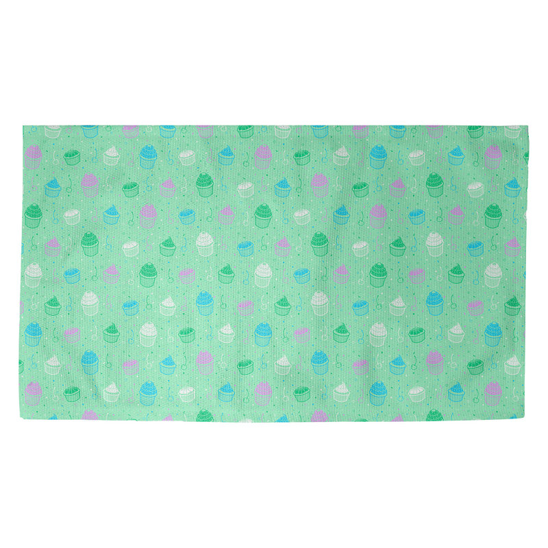 Tapis bleu/blanc pastel petits gâteaux Avicia, Rectangulaire 3 pi 2 po x 5 pi 3 po