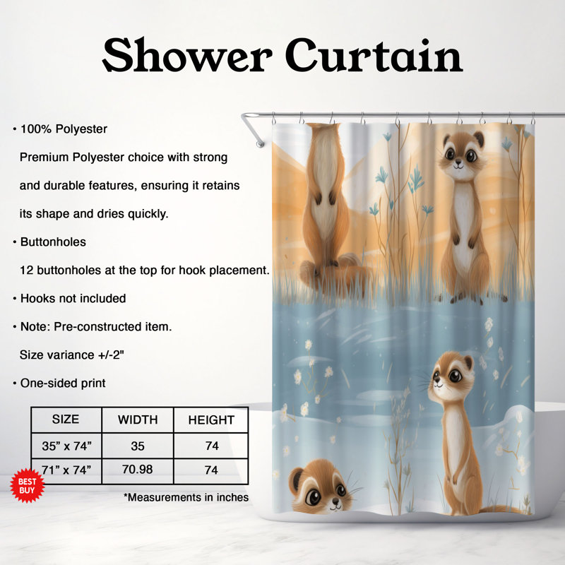 Baby Observer - Rideau de douche Premium, L 71 po x L 74 po