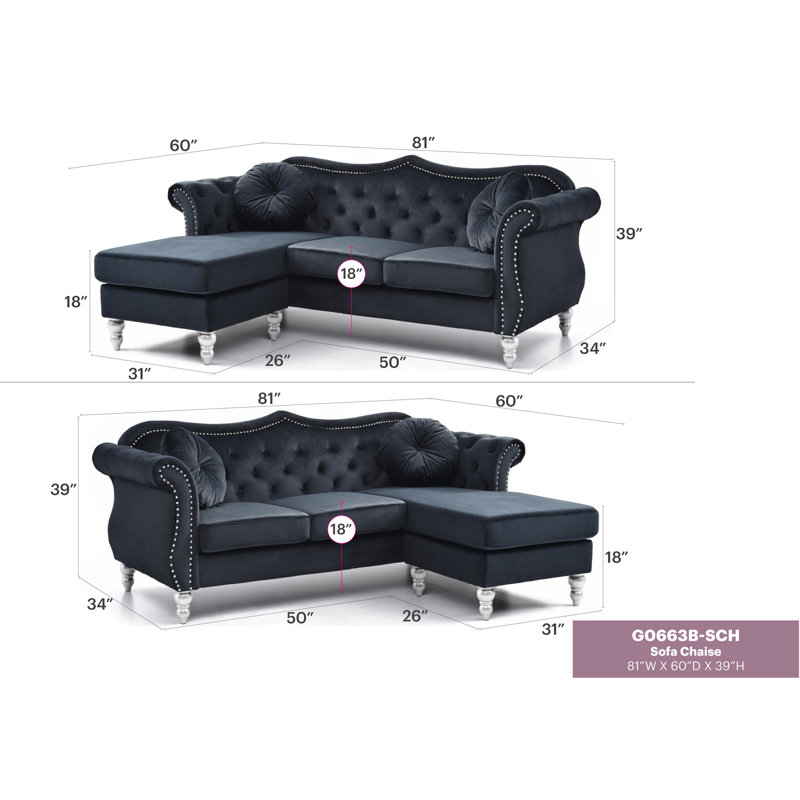 Canapé Glory Furniture Hollywood, noir, Noir