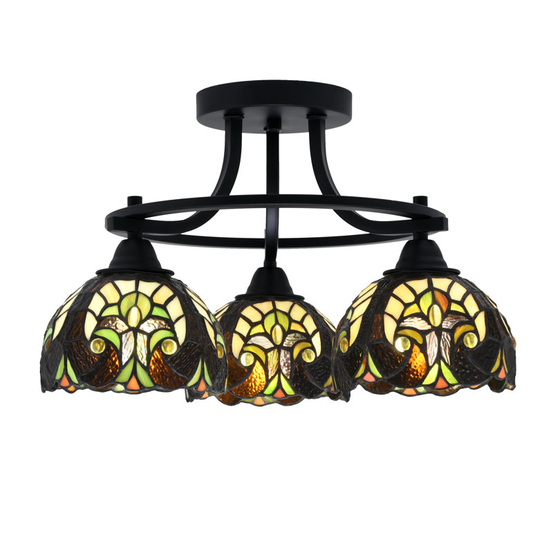 Plafonnier semi-encastré 3 lumières Paramount, Jaune