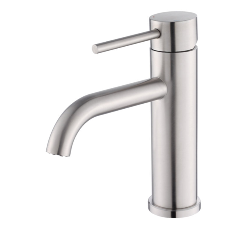 Robinet de salle de bain à poignée simple - T10, Nickel brossé