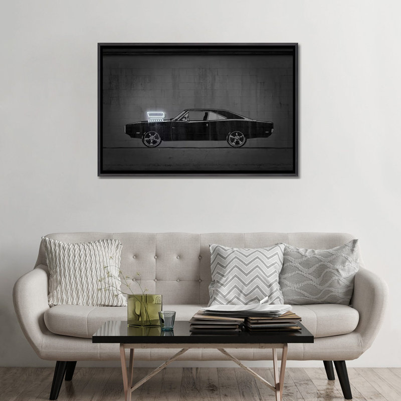 Impression d’art graphique « charger » par octave Mielu, Pas de tapis, H 32 po x l 48 po x 1,5 po
