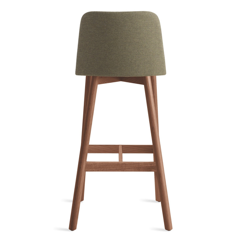 Chip Stool, White Oak, Bar Stool (31" Seat Height), Toohey Olive Plainweave