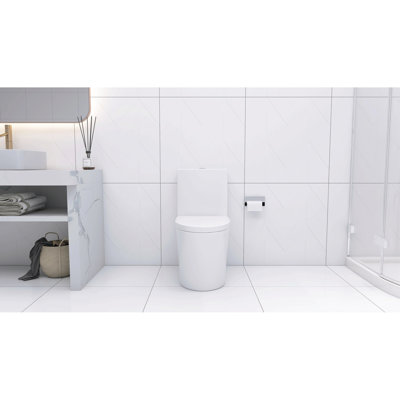 Toilette au design élégant avec chasse d'eau puissante et aspect blanc élégant