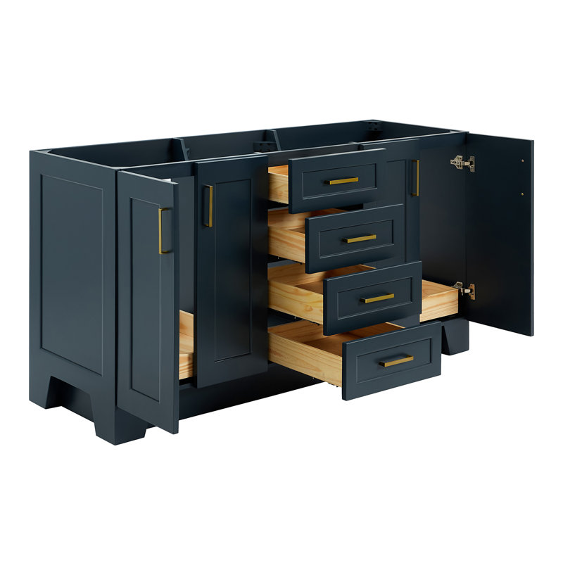 66'' Double Bathroom Vanity Base Only, Midnight Blue